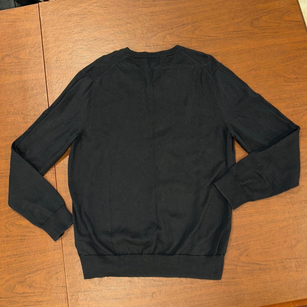 Brooks Brothers Black Supima Cotton V-Neck Sweater Men's Large - Picture 2 of 8